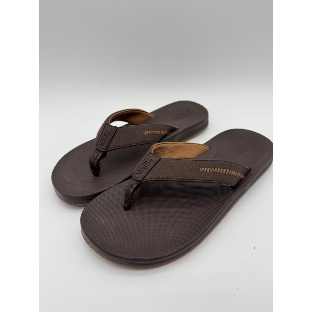 Flojos Men's Flip Flops Size 11 Brown Comfort Thong Sandals Beach Casual